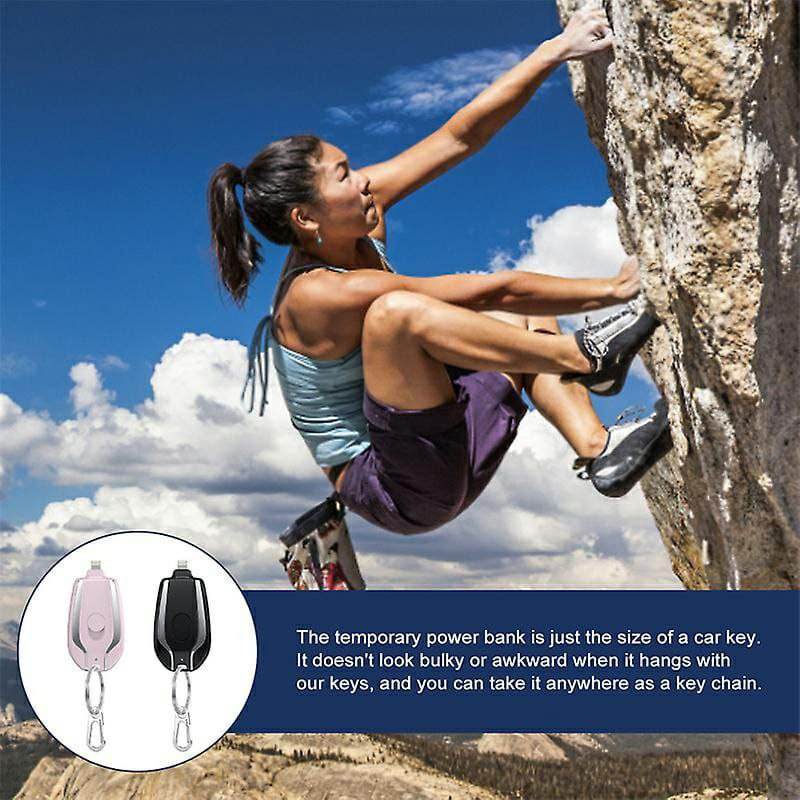 Ultra compact 1500mAh keychain emergency charger with type c fast charging backup power bank for android and lightning - Al-Raheem Imports