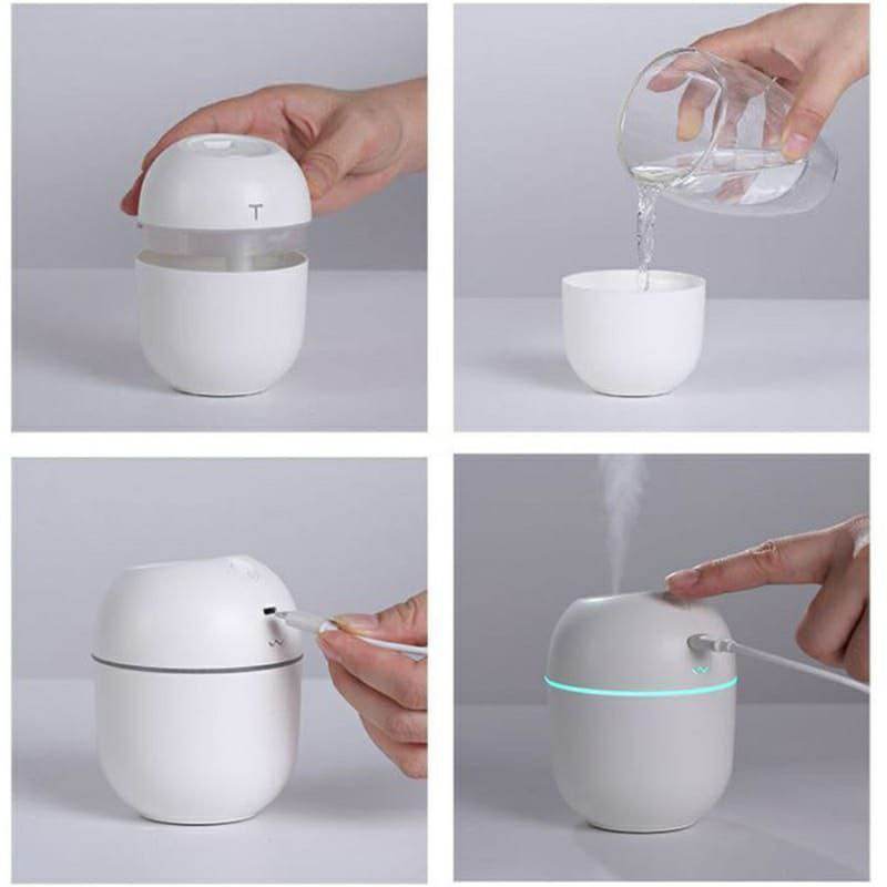 200ml Mini Portable Humidifier With USB Charging And Led Night Light - Al-Raheem Imports