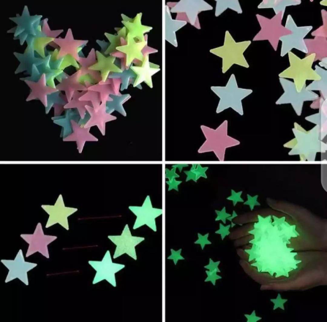 100 Pcs Glow In The Dark Stars Wall Stickers - Al-Raheem Imports