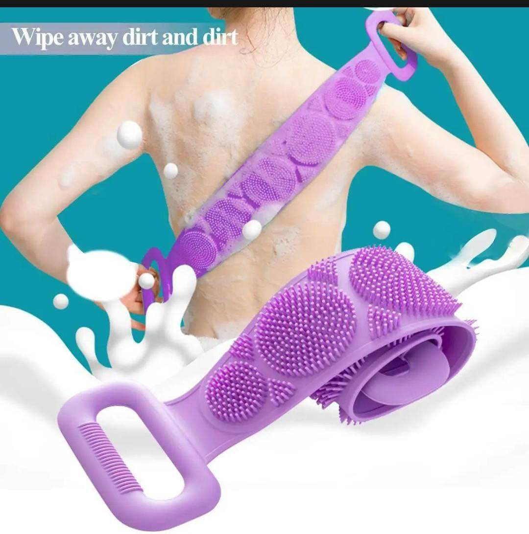 Pack Of 4 Silicone Back Scrubber Soft Loofah Bath Towel And Massage Belt - Al-Raheem Imports