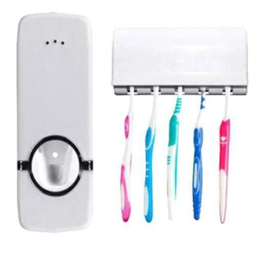 Fashion Automatic Toothpaste Dispenser Holder Bathroom Wall Mount Rack Bath - Al-Raheem Imports