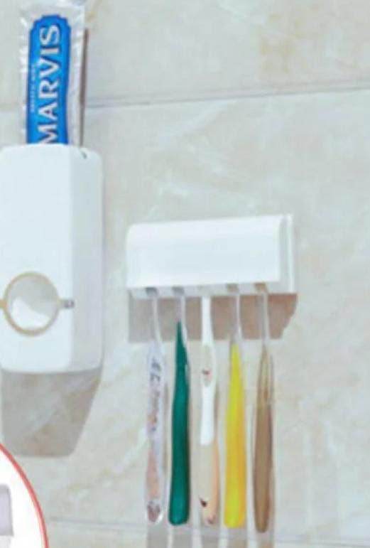 Fashion Automatic Toothpaste Dispenser Holder Bathroom Wall Mount Rack Bath - Al-Raheem Imports