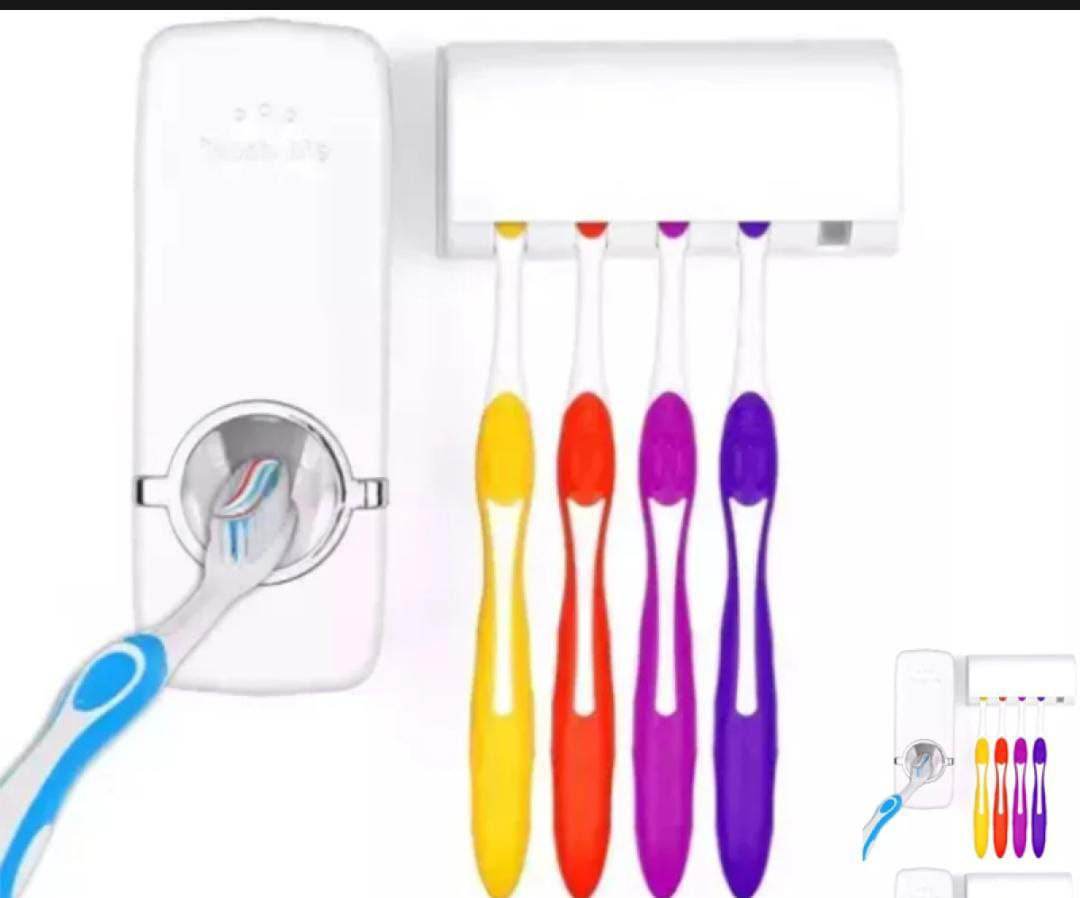 Fashion Automatic Toothpaste Dispenser Holder Bathroom Wall Mount Rack Bath - Al-Raheem Imports