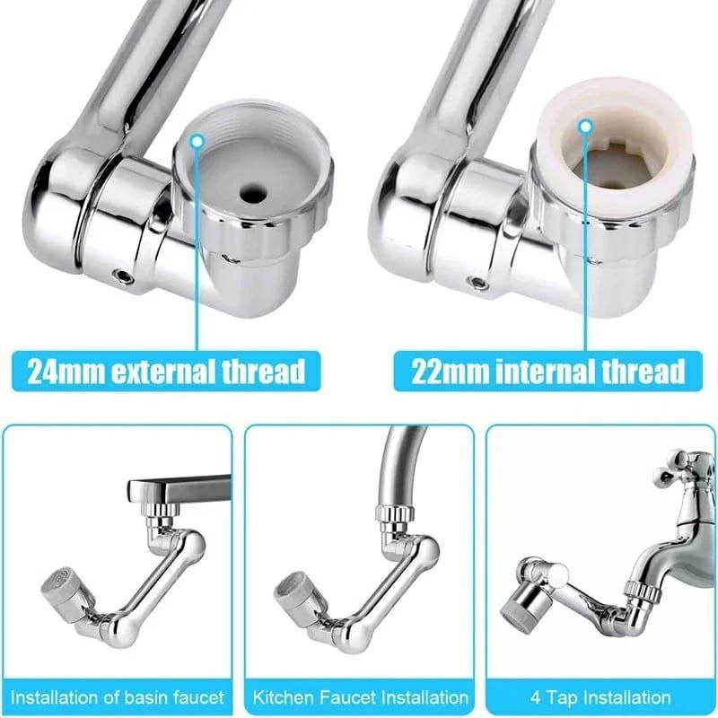 Multi Functional Anti Splash Kitchen And Bathroom Faucet Extender With 1080° Rotation And Filter - Al-Raheem Imports