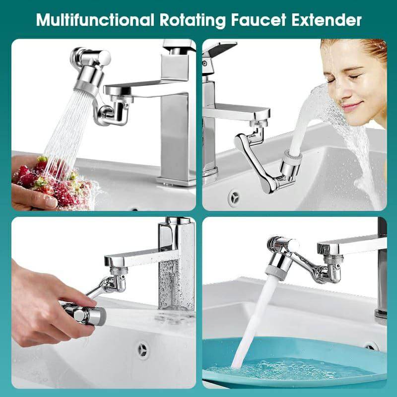 Multi Functional Anti Splash Kitchen And Bathroom Faucet Extender With 1080° Rotation And Filter - Al-Raheem Imports