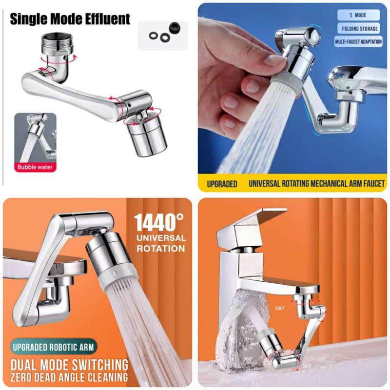 Multi Functional Anti Splash Kitchen And Bathroom Faucet Extender With 1080° Rotation And Filter - Al-Raheem Imports