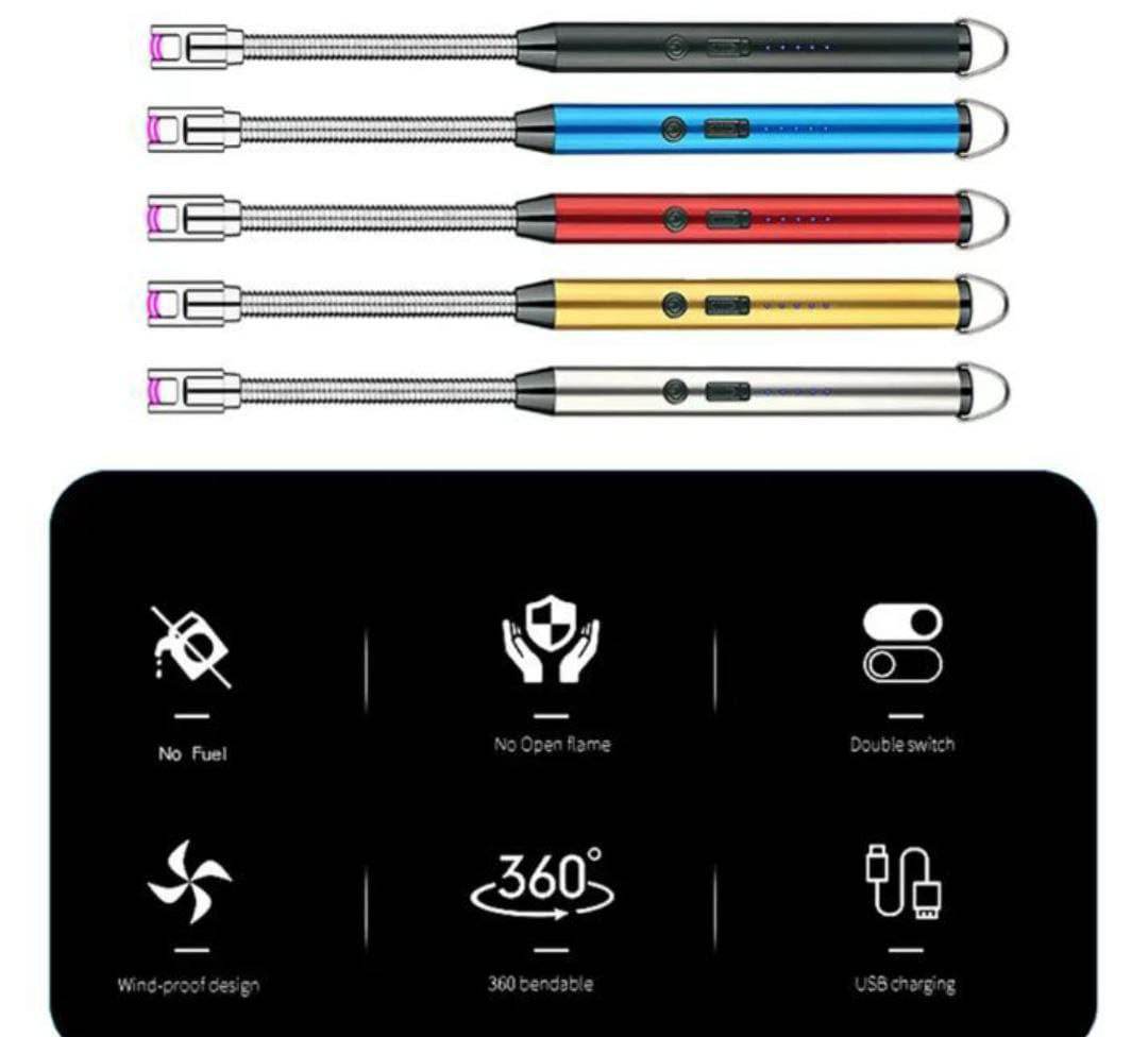 USB Rechargeable Flameless Lighter Flexible Plasma Electric Lighter - Al-Raheem Imports