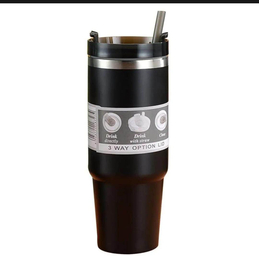 Tumbler with Straw and Lid Handle, 900ML Stainless Steel Coffee Mug - Al-Raheem Imports