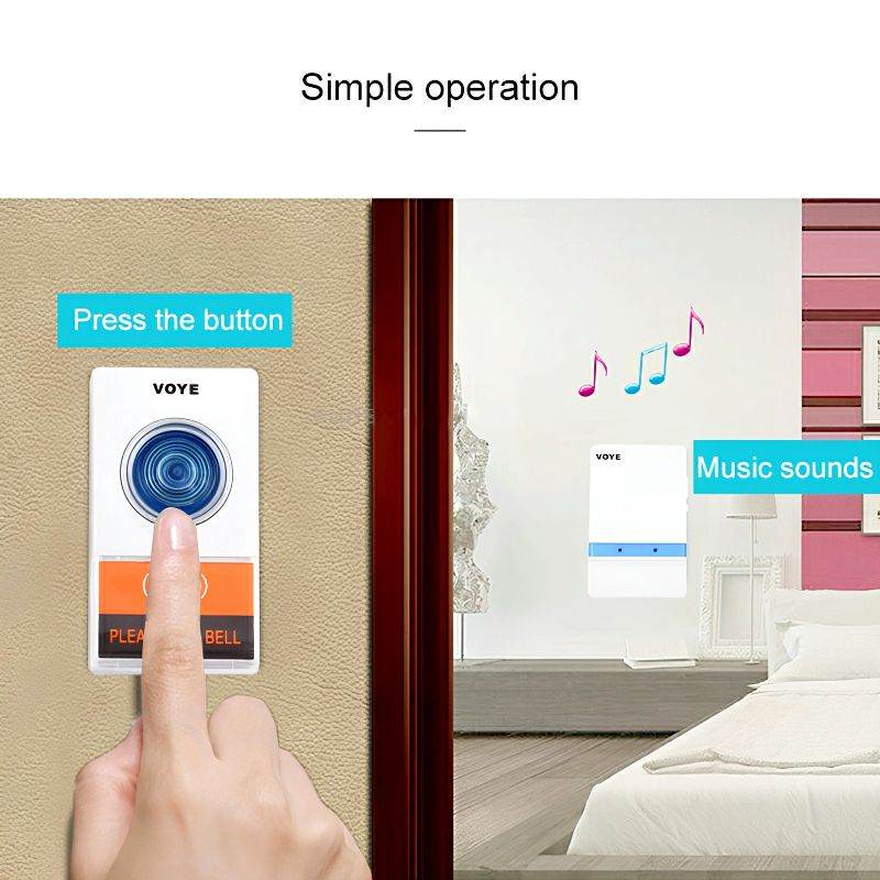 VOYE V012A Home Music Remote Control Wireless Doorbell With 38 Polyphony Sounds - Al-Raheem Imports