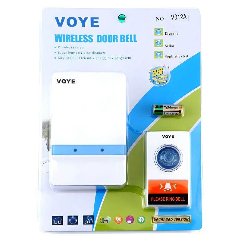 VOYE V012A Home Music Remote Control Wireless Doorbell With 38 Polyphony Sounds - Al-Raheem Imports