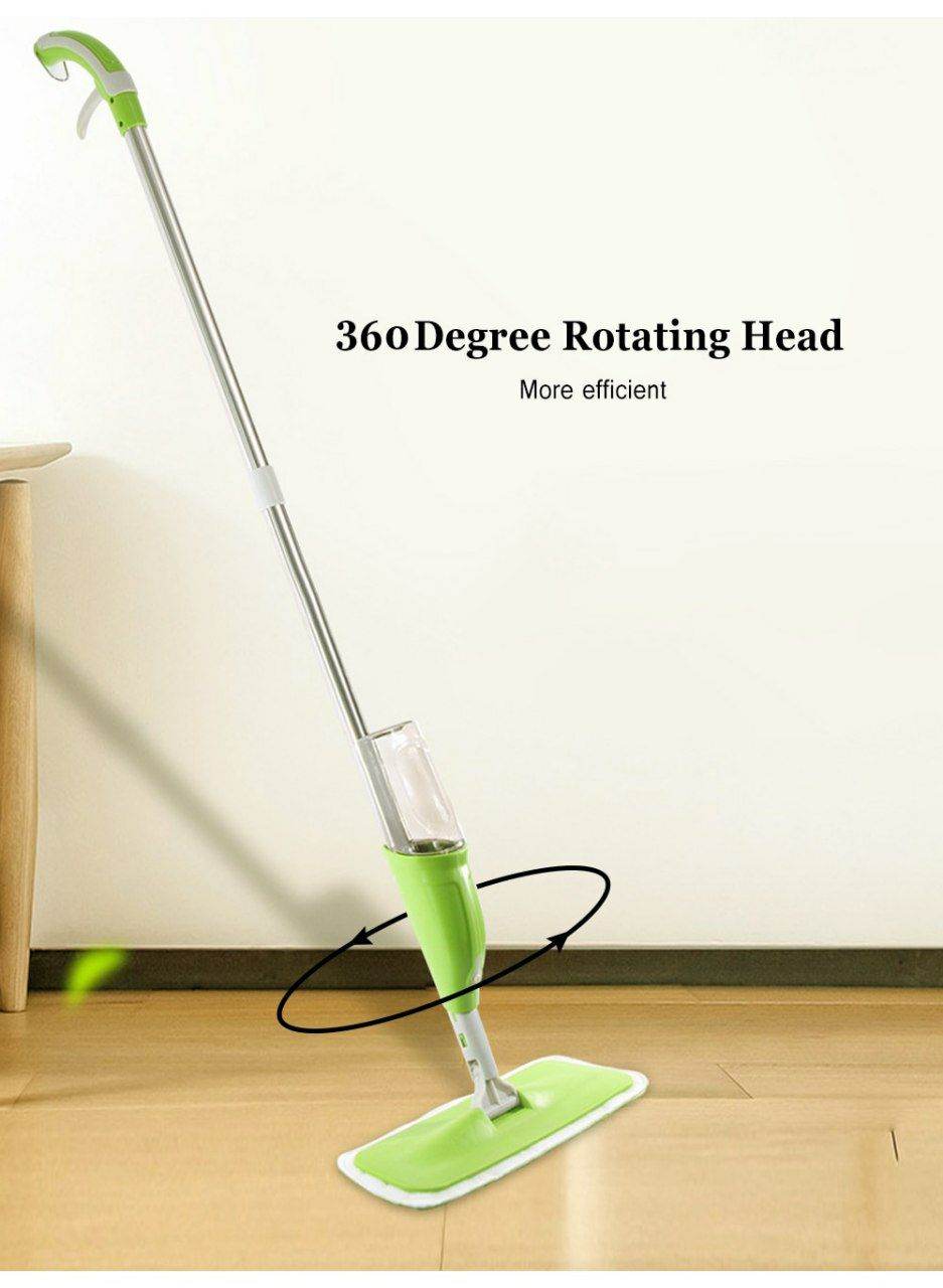 Household Flat Floor Mop Micro Fiber Spray Mop Cleaner Water Spraying Flat Mop Head Home Cleaning Tool - Al-Raheem Imports