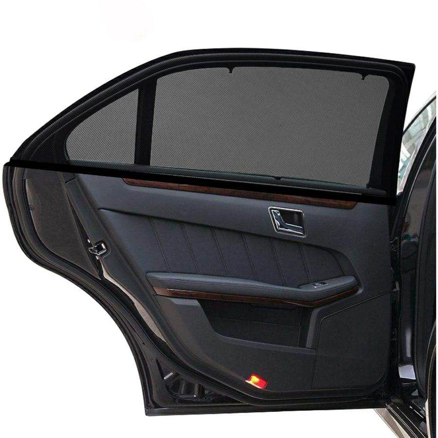 4Pcs Car Window Sun Shade Universal Vehicle Sun Protection Window Mesh Elastic Cover - Al-Raheem Imports