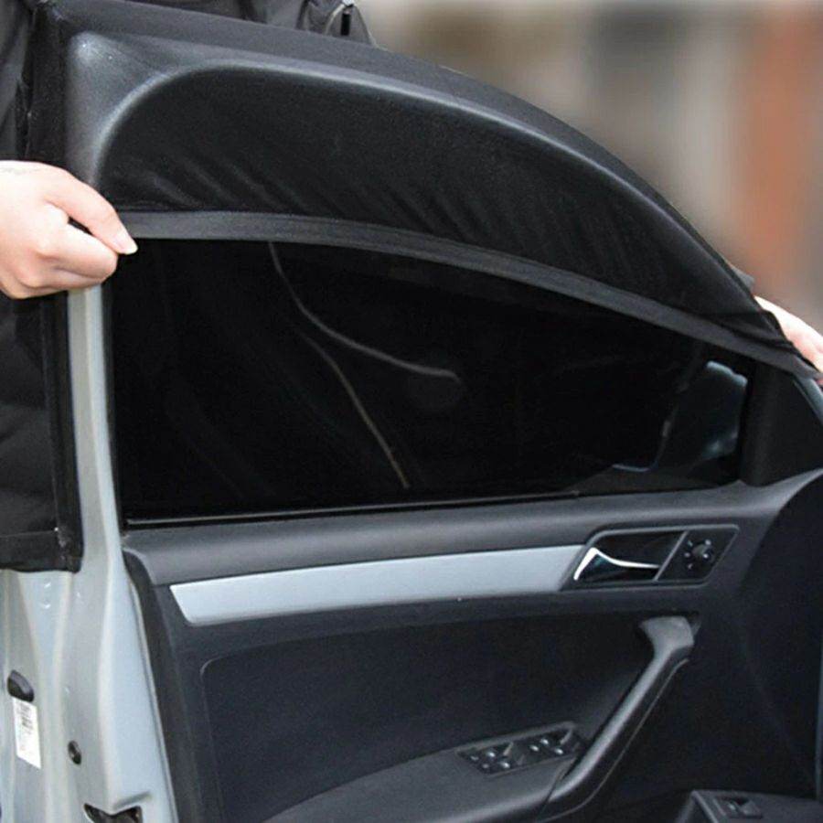 4Pcs Car Window Sun Shade Universal Vehicle Sun Protection Window Mesh Elastic Cover - Al-Raheem Imports