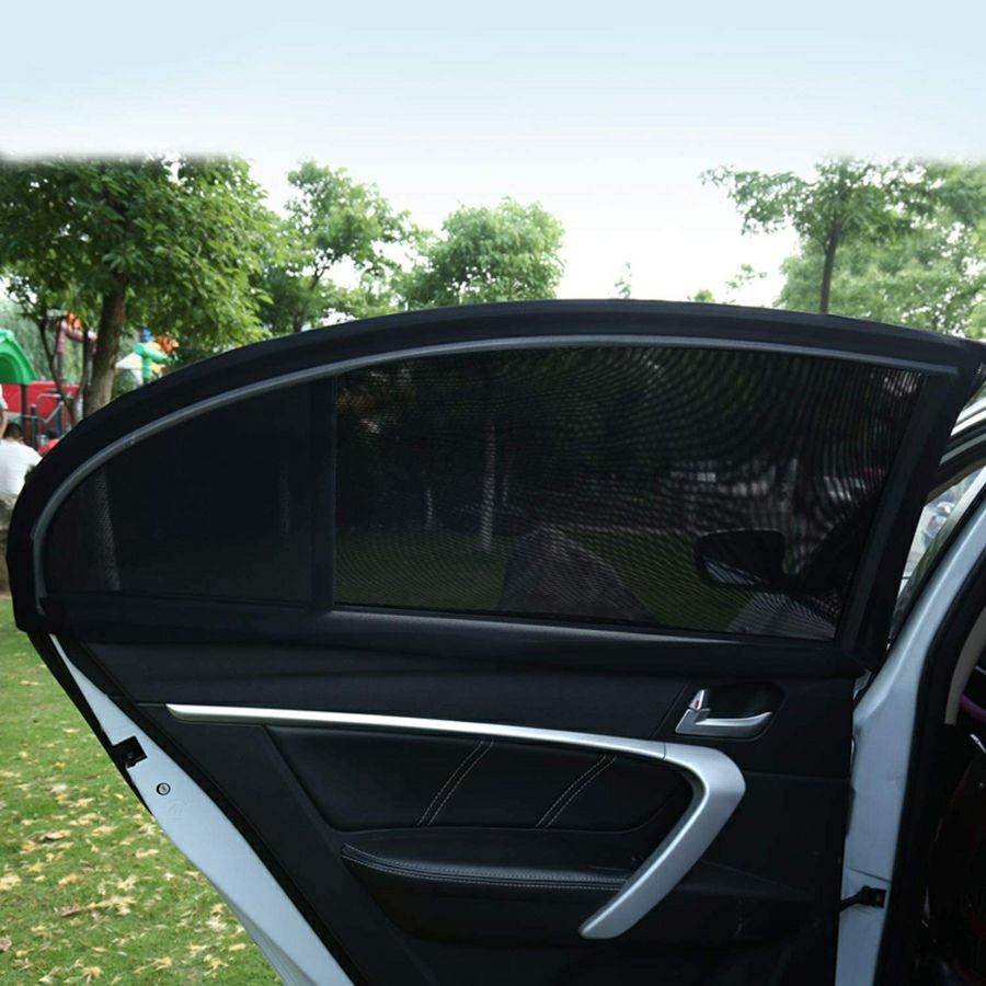 4Pcs Car Window Sun Shade Universal Vehicle Sun Protection Window Mesh Elastic Cover - Al-Raheem Imports