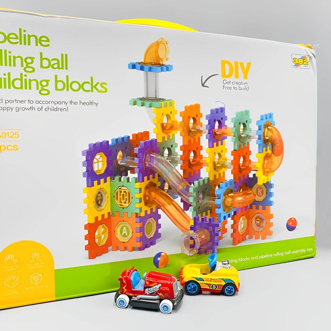 125Pcs DIY Creative Pipeline Rolling Ball Building Blocks Marble Drop Set - Al-Raheem Imports