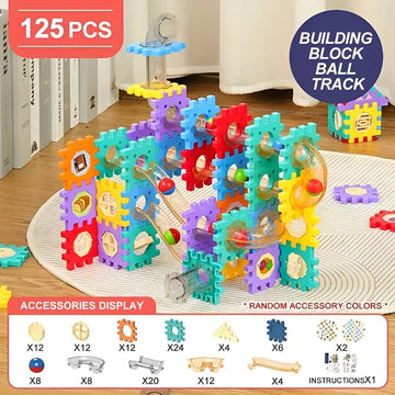 125Pcs DIY Creative Pipeline Rolling Ball Building Blocks Marble Drop Set - Al-Raheem Imports