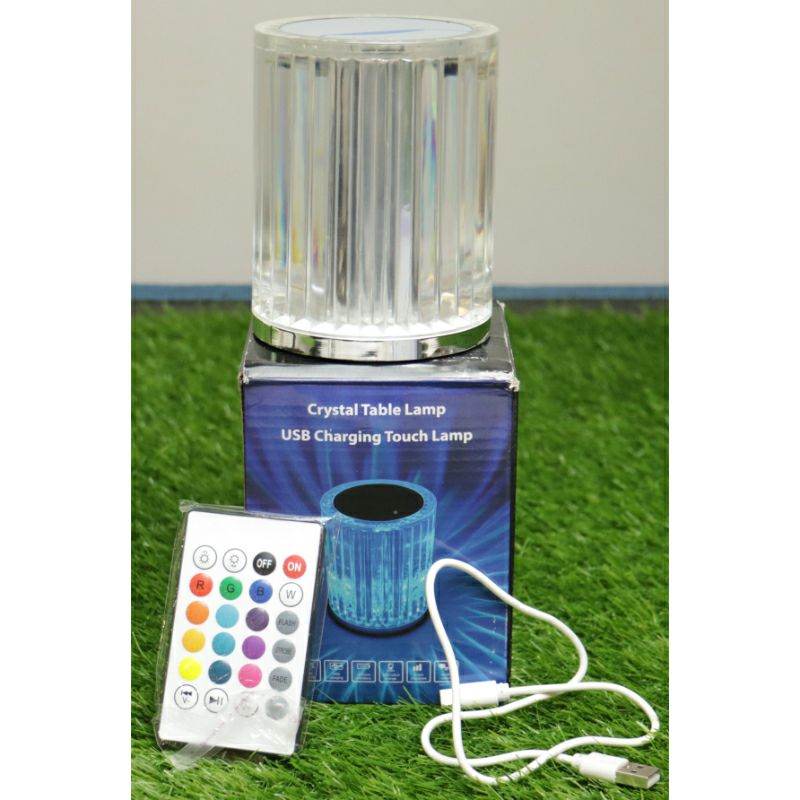 Portable usb rechargeable rgb lighting crystal touch control table lamp - Al-Raheem Imports