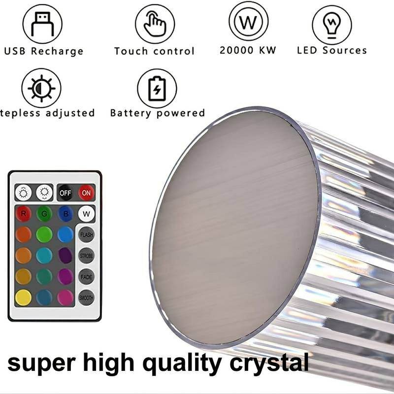Portable usb rechargeable rgb lighting crystal touch control table lamp - Al-Raheem Imports
