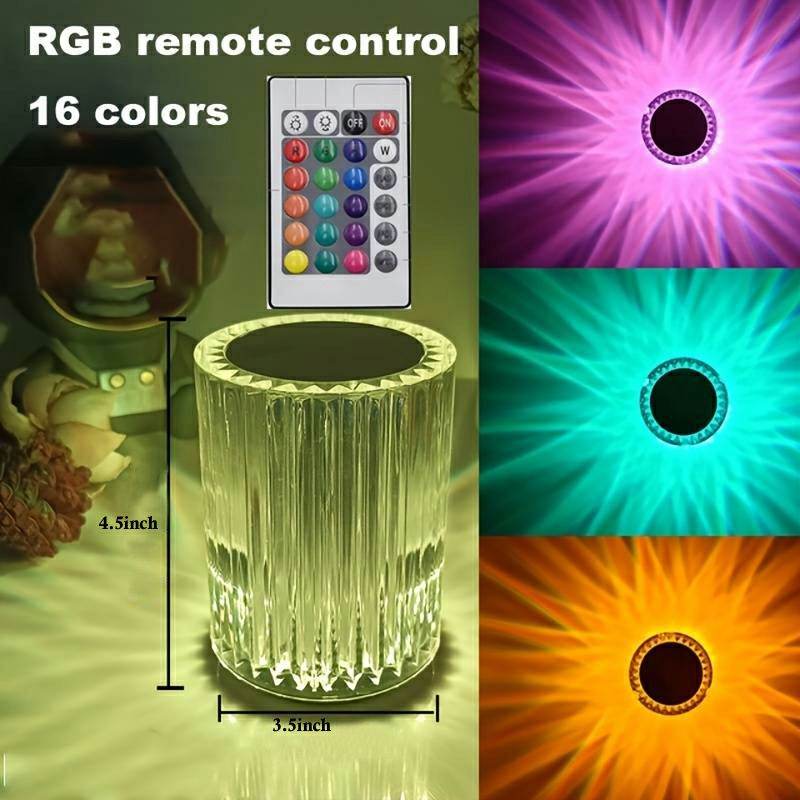 Portable usb rechargeable rgb lighting crystal touch control table lamp - Al-Raheem Imports