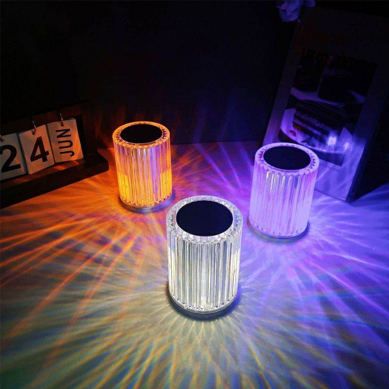 Portable usb rechargeable rgb lighting crystal touch control table lamp - Al-Raheem Imports