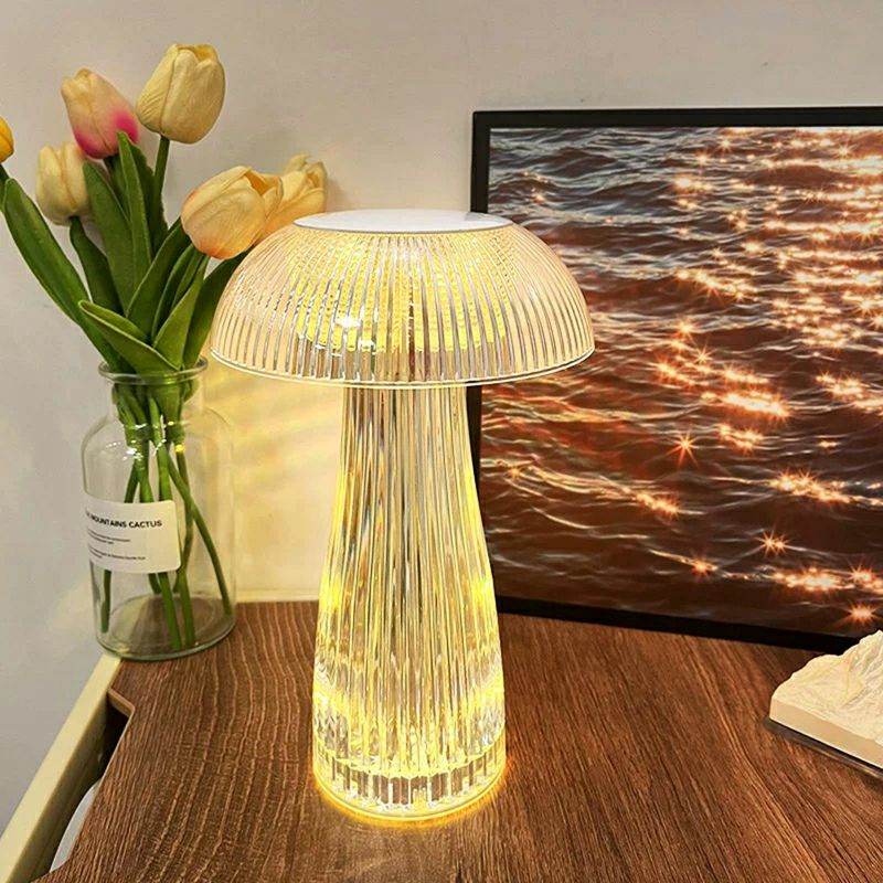 Mushroom Shape USB Rechargeable RGB Lighting Touch And Remote Control Table Lamp - Al-Raheem Imports