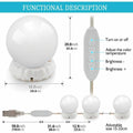 Led Makeup Mirror Light LED Hollywood Light 10 Bulb 12V EU US Plug Dimmable Touch Control DIY Lighting For Dressing Table - Al-Raheem Imports