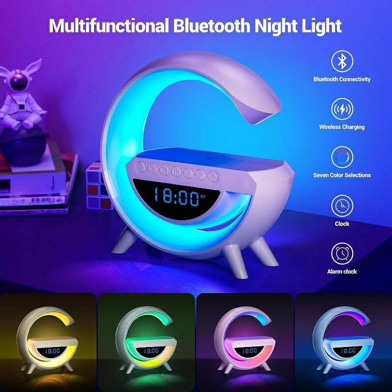 BT-3401 LED Display Wireless Phone Charger Bluetooth Speaker With Seven Color Selections, Alarm Clock, FM Radio - Al-Raheem Imports
