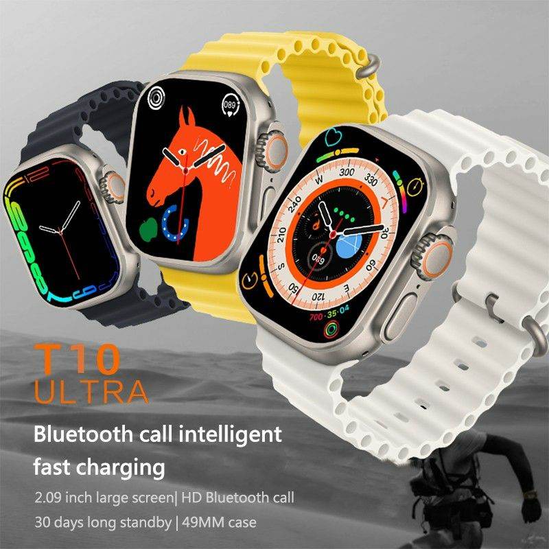 T10 Ultra Smartwatch With 2.09-Inch Infinite Display And Bluetooth Calling Features - Al-Raheem Imports