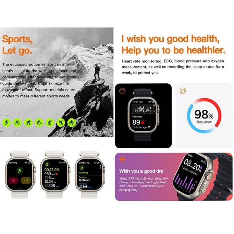 T10 Ultra Smartwatch With 2.09-Inch Infinite Display And Bluetooth Calling Features - Al-Raheem Imports