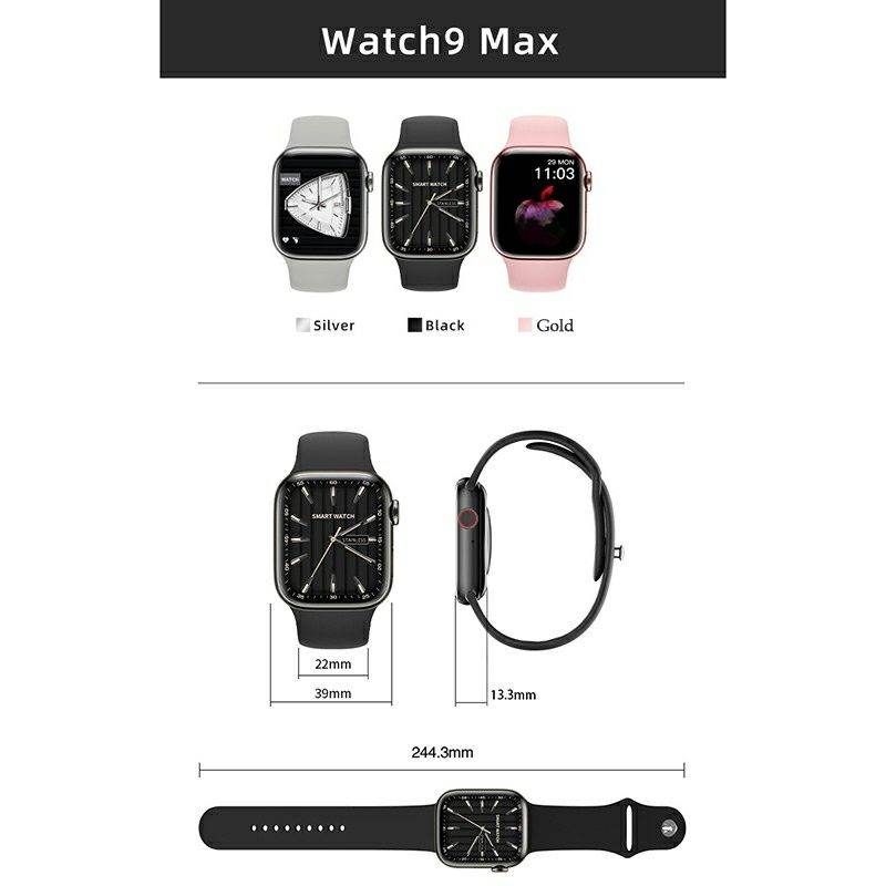 Watch 9 Max Series 9 Big 2.19 Inch Narrow Edges Screen, Bluetooth Calling, Wireless Charging Smartwatch - Al-Raheem Imports