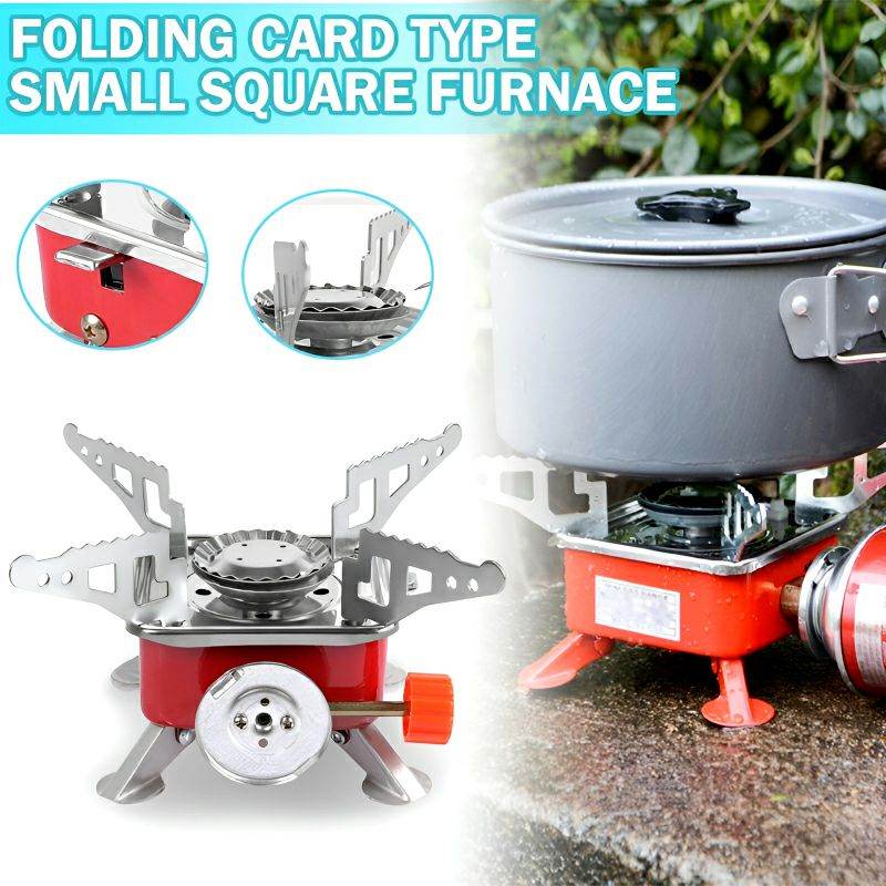 K-202 Compact & High-Quality Mini Portable Foldable Card Type Stove For Outdoor Camping - Al-Raheem Imports