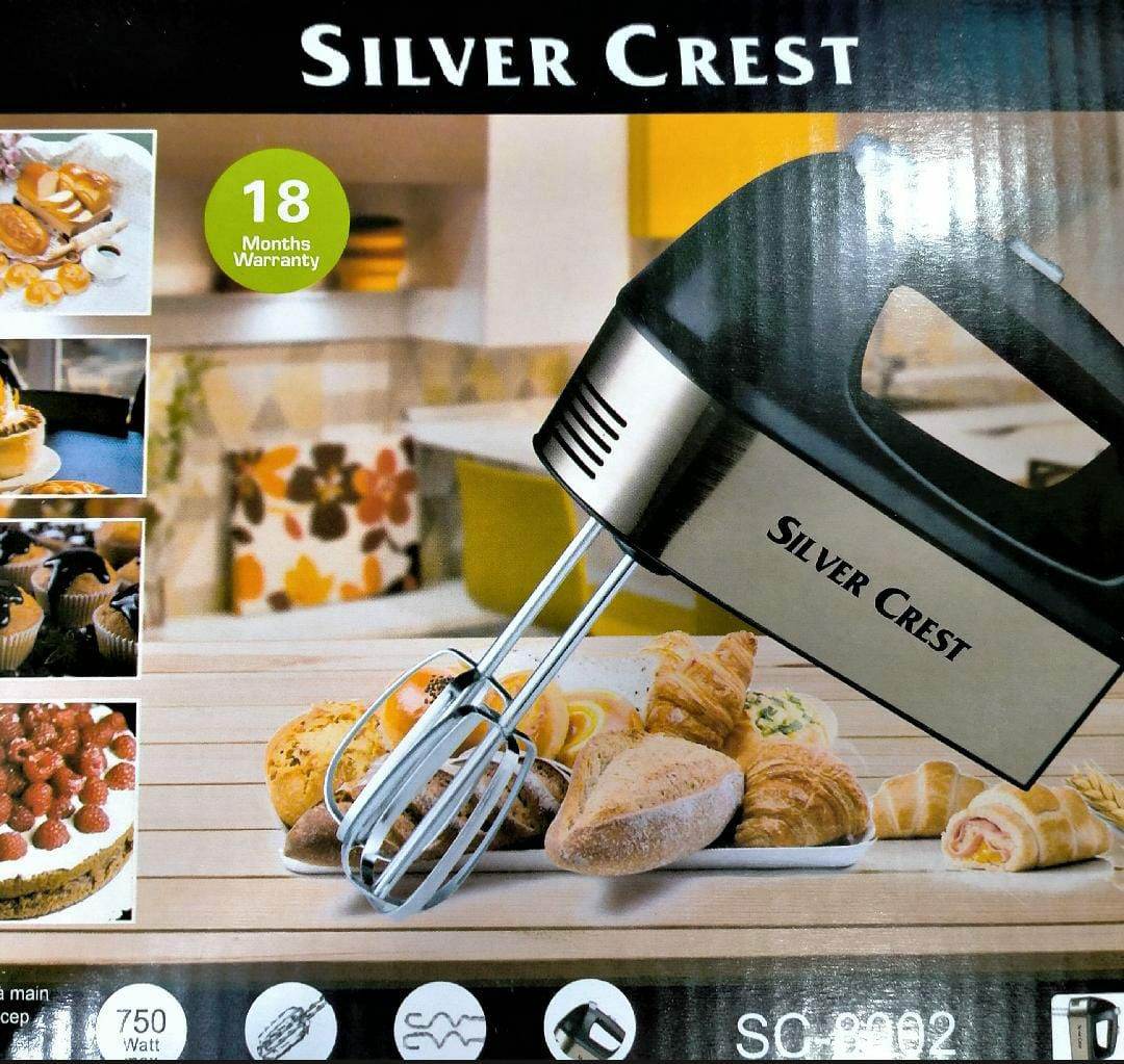 Silver Crest Stainless Steel 5 Speeds Electric Hand Food Mixer Food Blender Dough Mixer Whisk Beater Egg Beater Cream Whipper for Kitchen Copper Motor 600 Watts SC-922 - Al-Raheem Imports