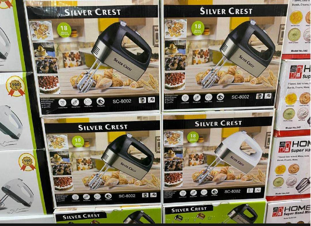 Silver Crest Stainless Steel 5 Speeds Electric Hand Food Mixer Food Blender Dough Mixer Whisk Beater Egg Beater Cream Whipper for Kitchen Copper Motor 600 Watts SC-922 - Al-Raheem Imports