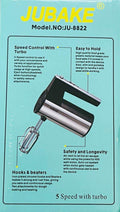 Jubake Food mixers Home Use 5 Speed Cake Egg Beater Hand Held Mixer With Turbo Function Dough Blender Egg Beater Hand Mixer Kitchen Tools - Al-Raheem Imports
