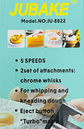 Jubake Food mixers Home Use 5 Speed Cake Egg Beater Hand Held Mixer With Turbo Function Dough Blender Egg Beater Hand Mixer Kitchen Tools - Al-Raheem Imports