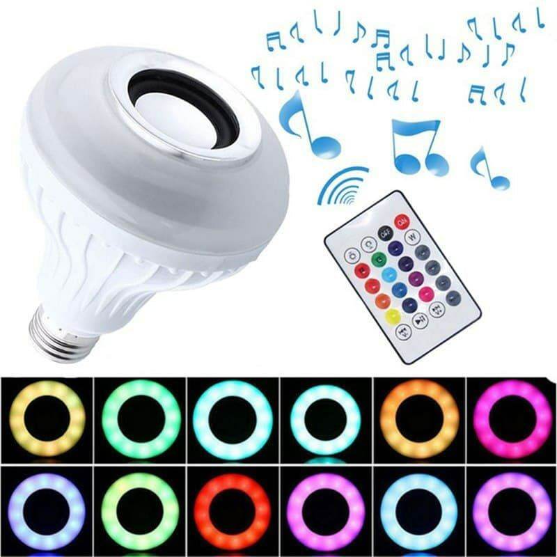 Wireless Bluetooth Speaker 12W RGB Bulb Lamp Smart Led Music Player Audio With Remote Control - Al-Raheem Imports