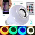 Wireless Bluetooth Speaker 12W RGB Bulb Lamp Smart Led Music Player Audio With Remote Control - Al-Raheem Imports