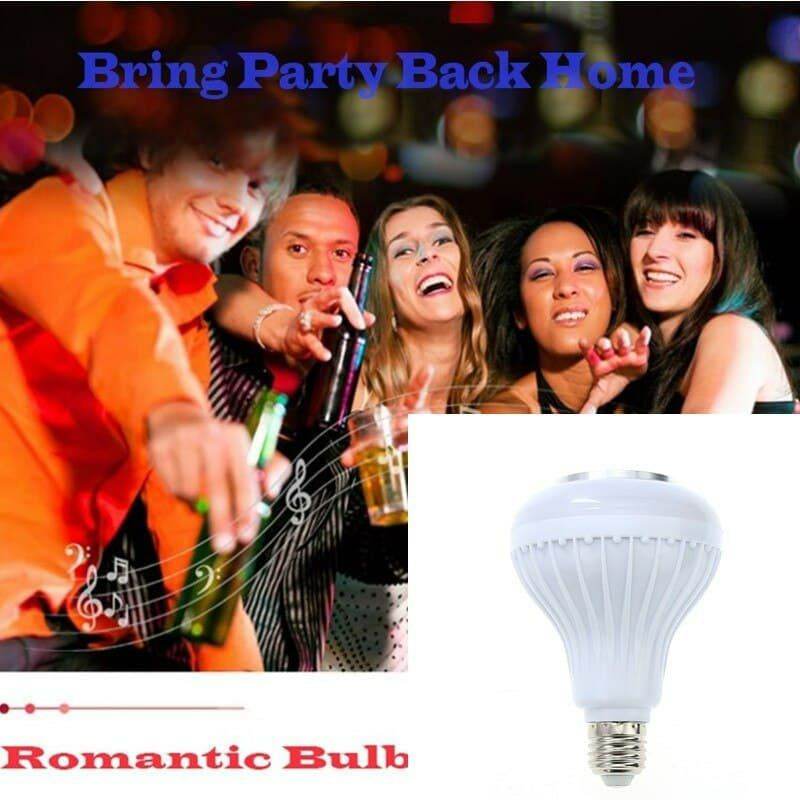 Wireless Bluetooth Speaker 12W RGB Bulb Lamp Smart Led Music Player Audio With Remote Control - Al-Raheem Imports