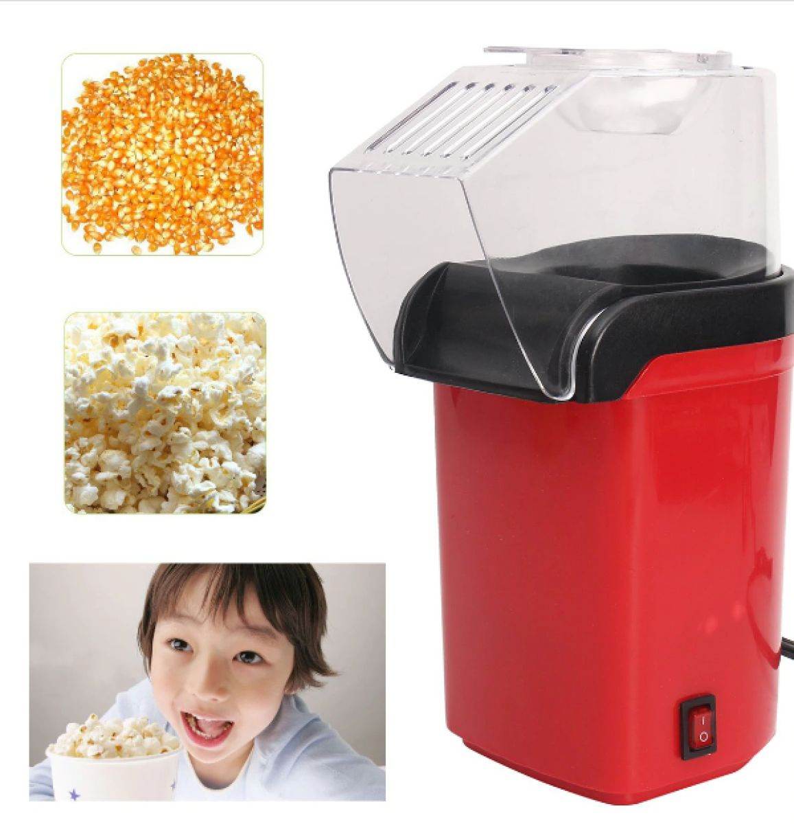 1200W Oil Free Popcorn Maker Machine with Measuring Cup - Al-Raheem Imports