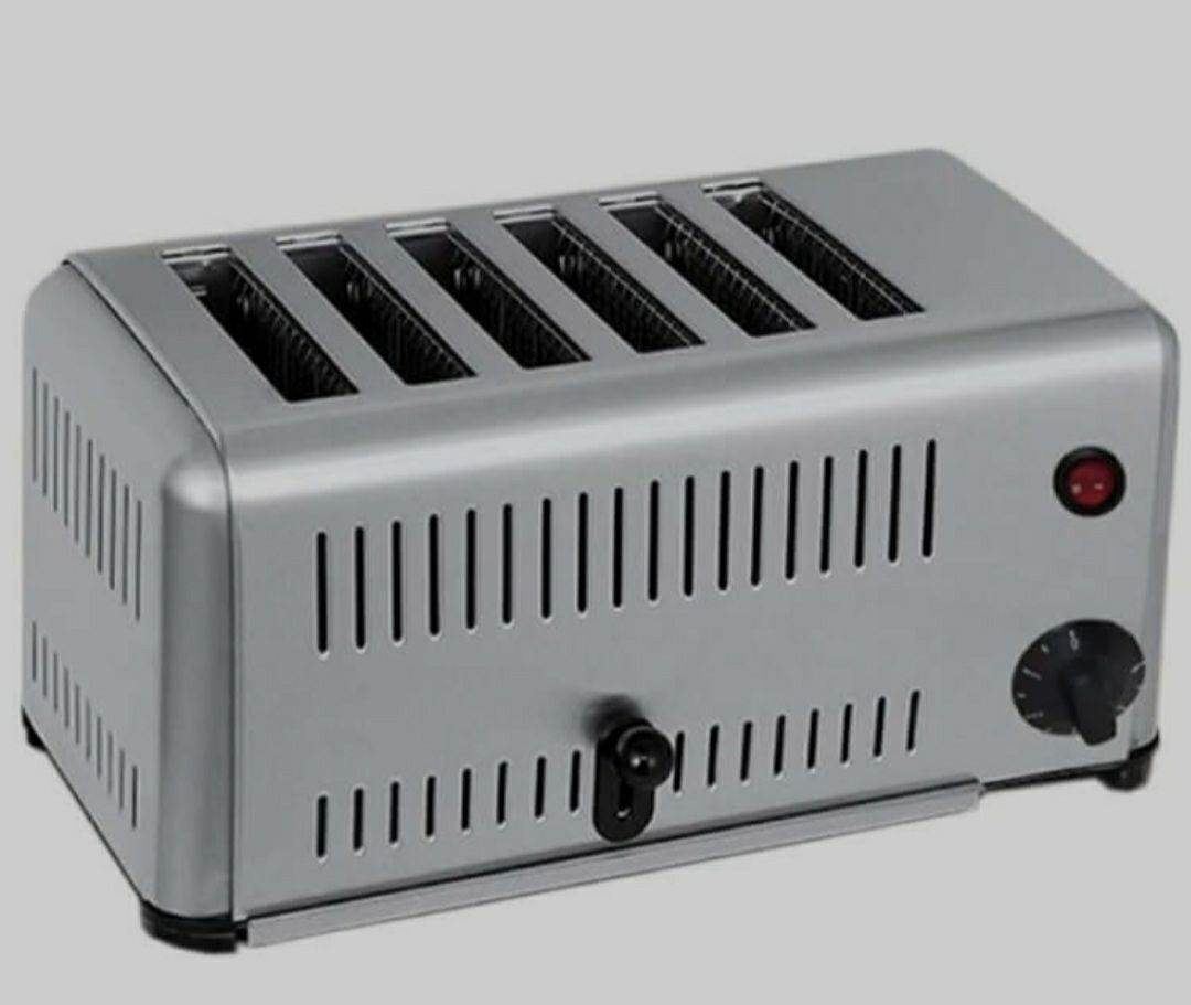 Commercial 6 Slice Stainless Steel Toaster Heavy Duty, Wide Slots, Adjustable Timer - Al-Raheem Imports