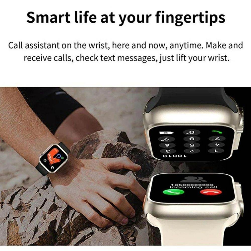 Smart Watch S9 Ultra Bluetooth Call Heart Rate Fitness Tracker With 3 Straps - Al-Raheem Imports