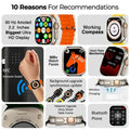 Smart Watch S9 Ultra Bluetooth Call Heart Rate Fitness Tracker With 3 Straps - Al-Raheem Imports