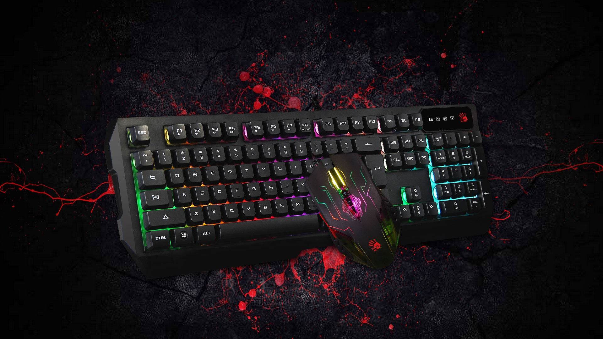 Bloody Q1300 Illuminate Gaming Keyboard & Mouse Combo - Al-Raheem Imports