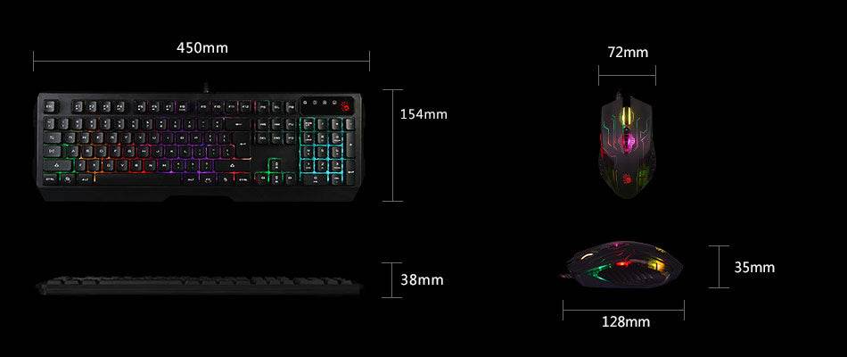 Bloody Q1300 Illuminate Gaming Keyboard & Mouse Combo - Al-Raheem Imports