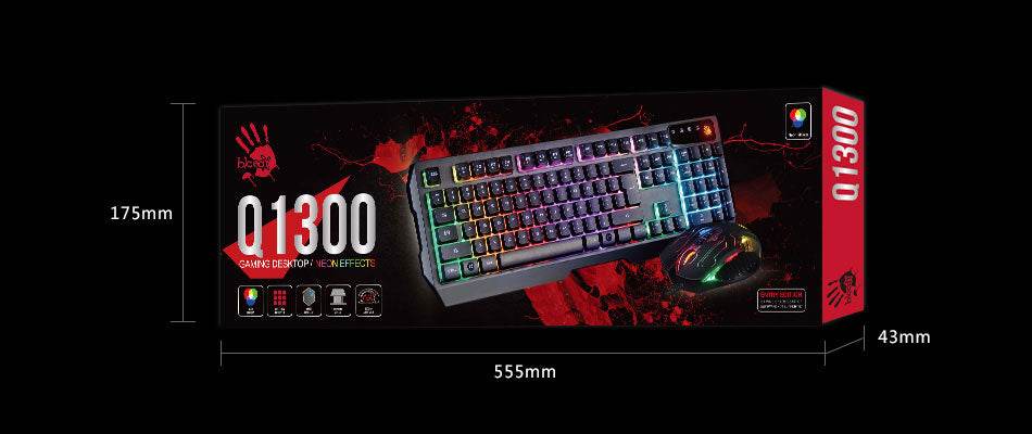 Bloody Q1300 Illuminate Gaming Keyboard & Mouse Combo - Al-Raheem Imports