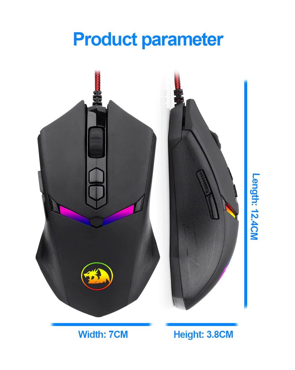 Redragon NEMEANLION 2 M602 USB Wired Gaming Computer Mouse 7200DPI 6 Buttons RGB - Al-Raheem Imports