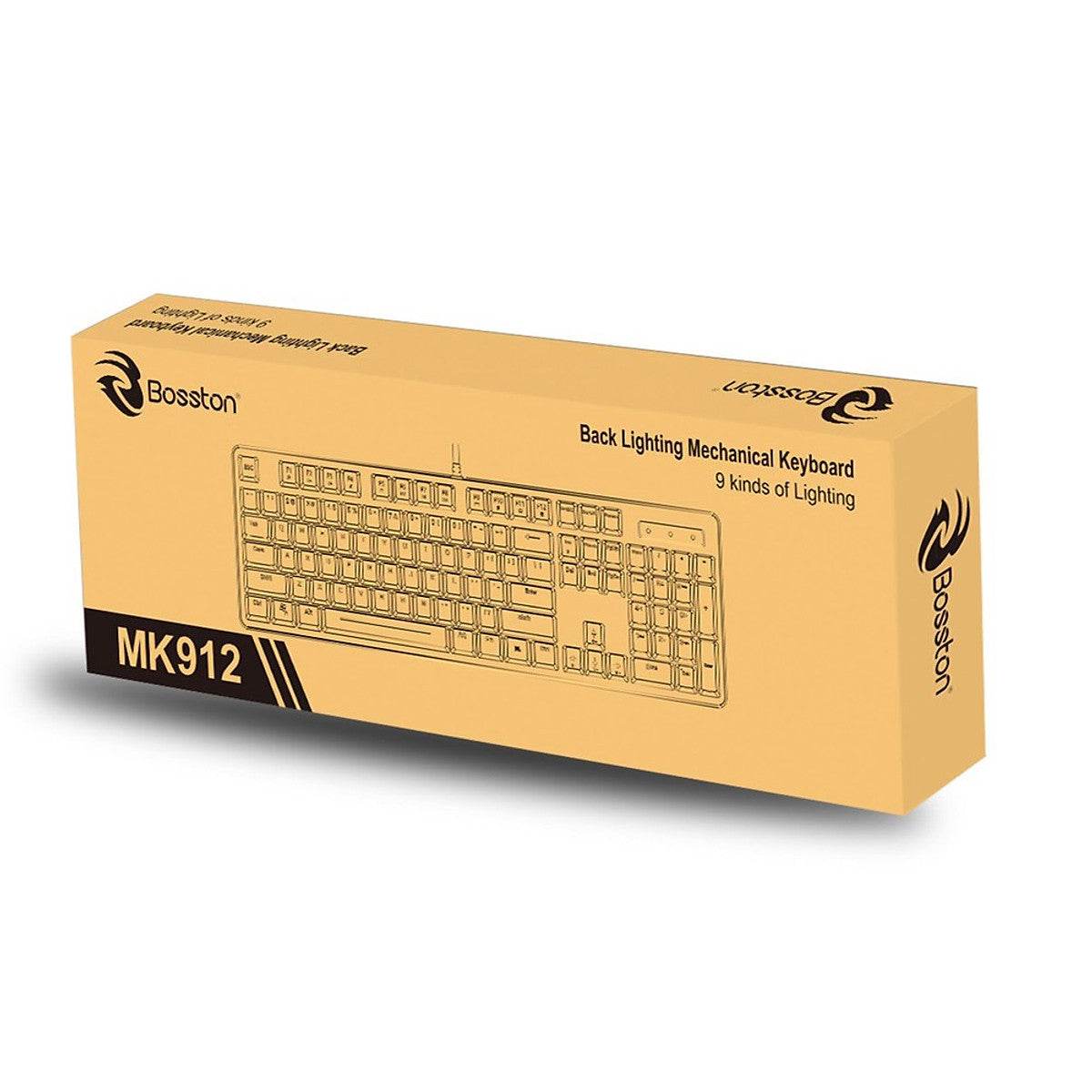 BOSSTON MK912 Wired Mechanical Keyboard RGB Keyclick Colorful Backlight USB Luminous Keyboard - Al-Raheem Imports