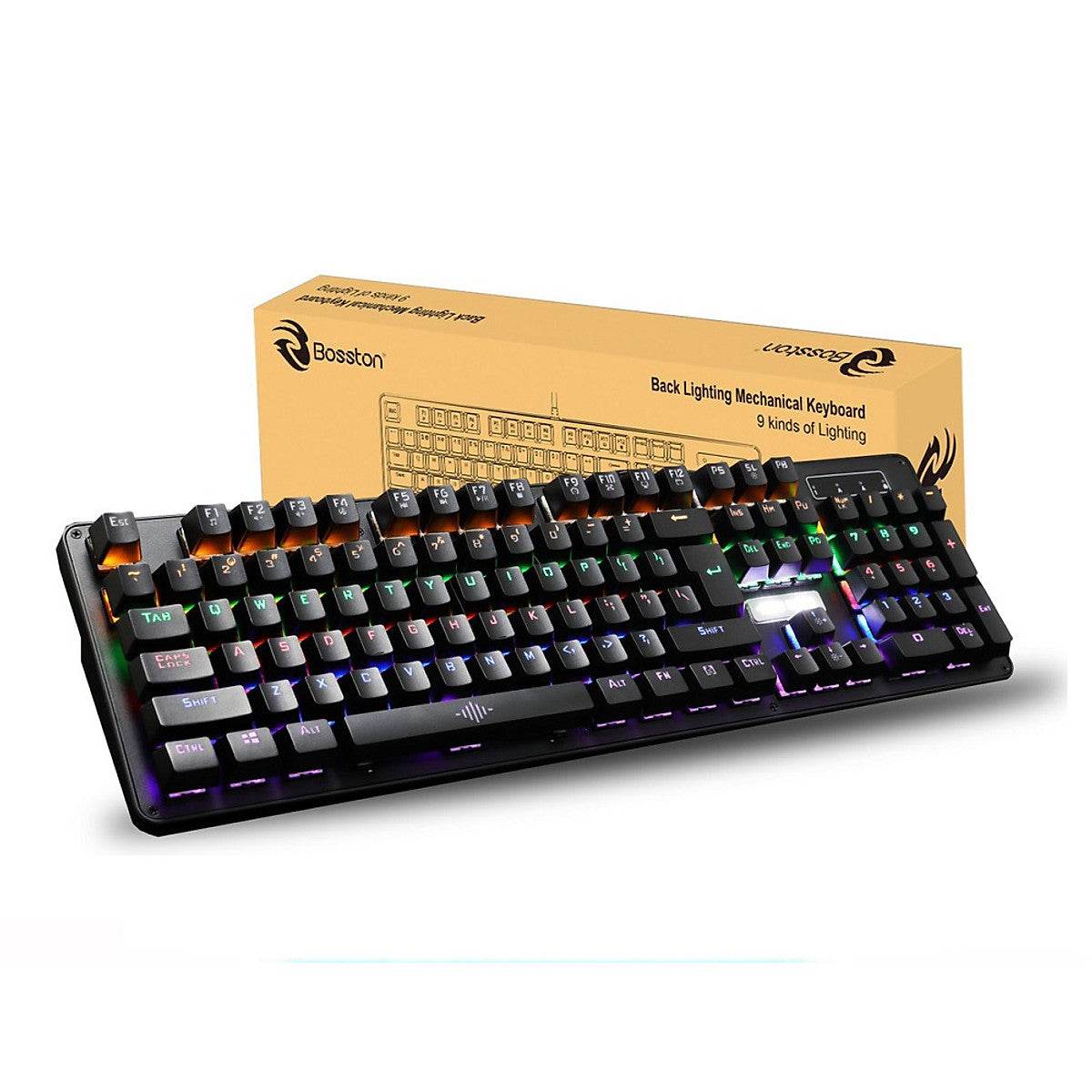 BOSSTON MK912 Wired Mechanical Keyboard RGB Keyclick Colorful Backlight USB Luminous Keyboard - Al-Raheem Imports