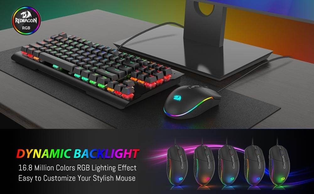 Redragon M719 INVADER Wired Optical Gaming Mouse 7 Programmable Buttons RGB PC Gaming Mice - Al-Raheem Imports