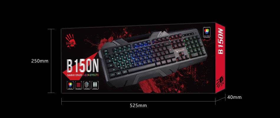 A4tech Bloody B150N Illuminate RGB Gaming Keyboard - Al-Raheem Imports